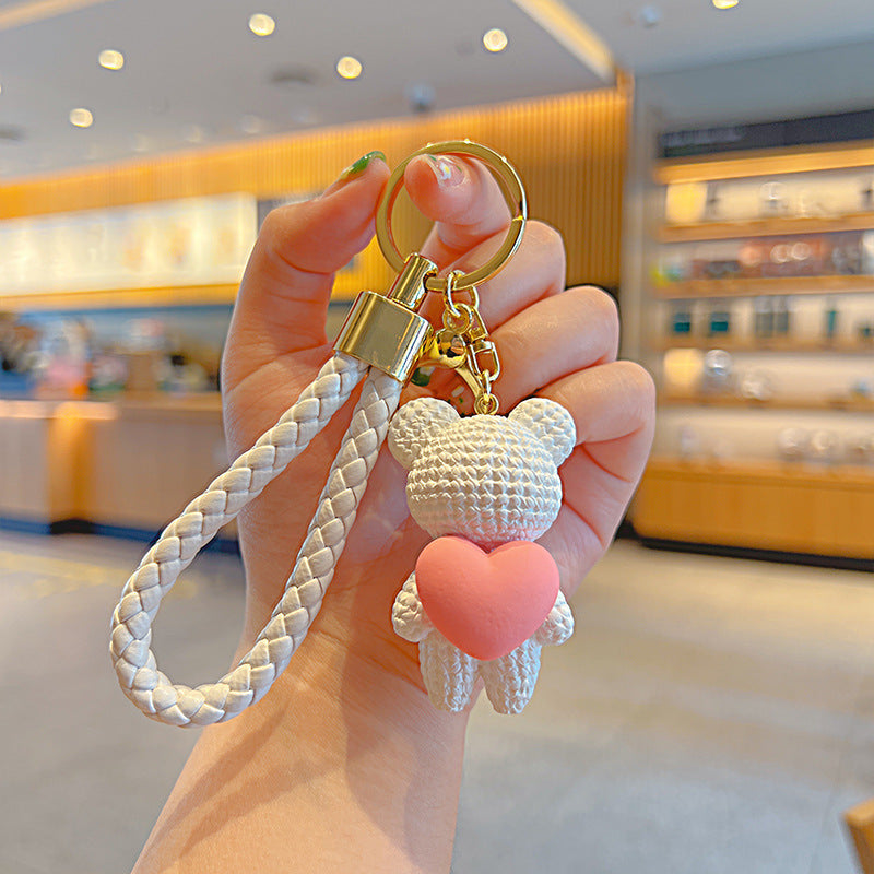 Cartoon Love Heart Little Bear Doll Keychain