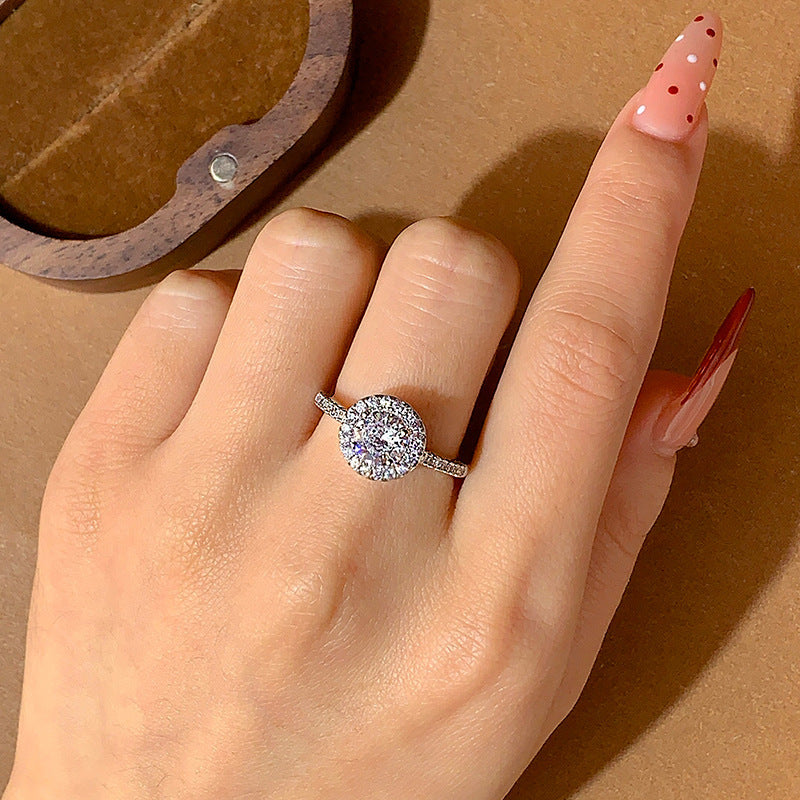 Round Zircon Wedding Ring