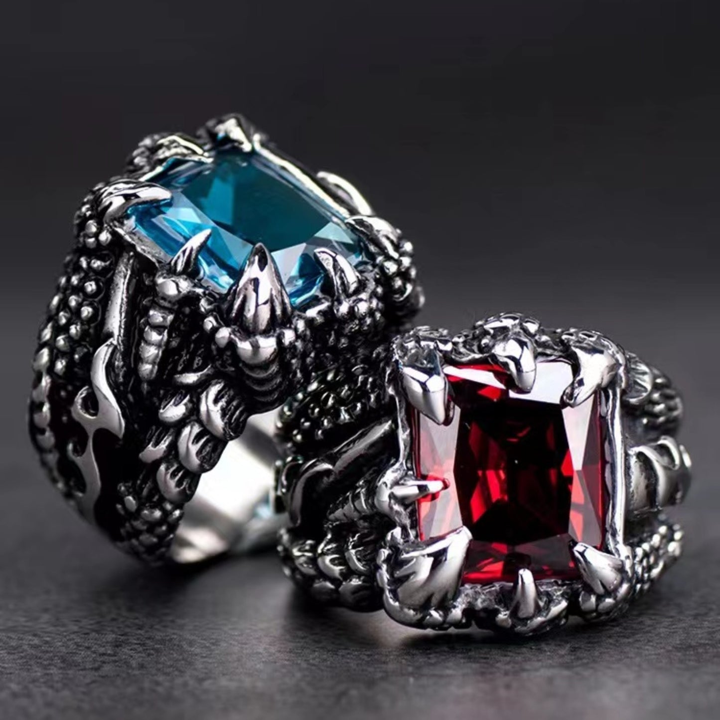 Vintage Dragon Claw Ring High Profile Fashion Tide Multicolor Zircon Ring