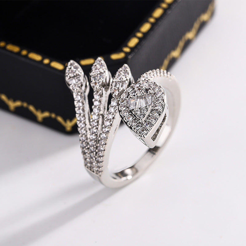 Creative Leaves Zircon Ring
