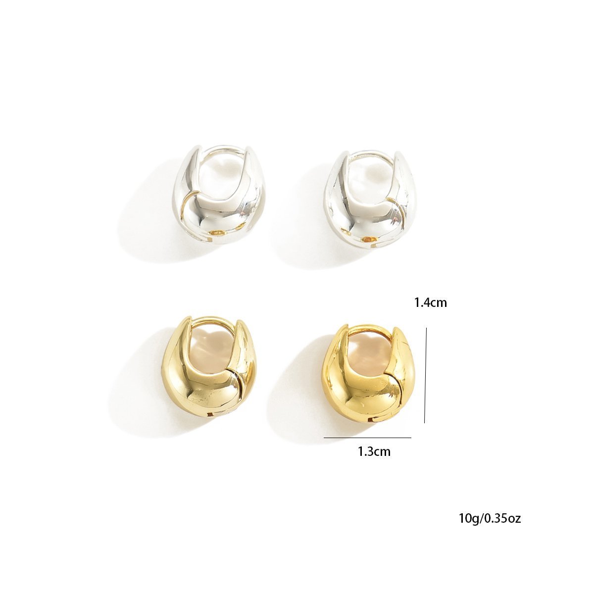 Elegant Gold And Silver Stud Earrings Set
