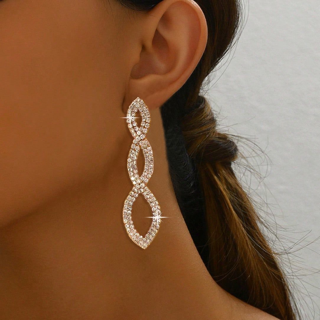 Stunning Crystal Encrusted Drop Earrings