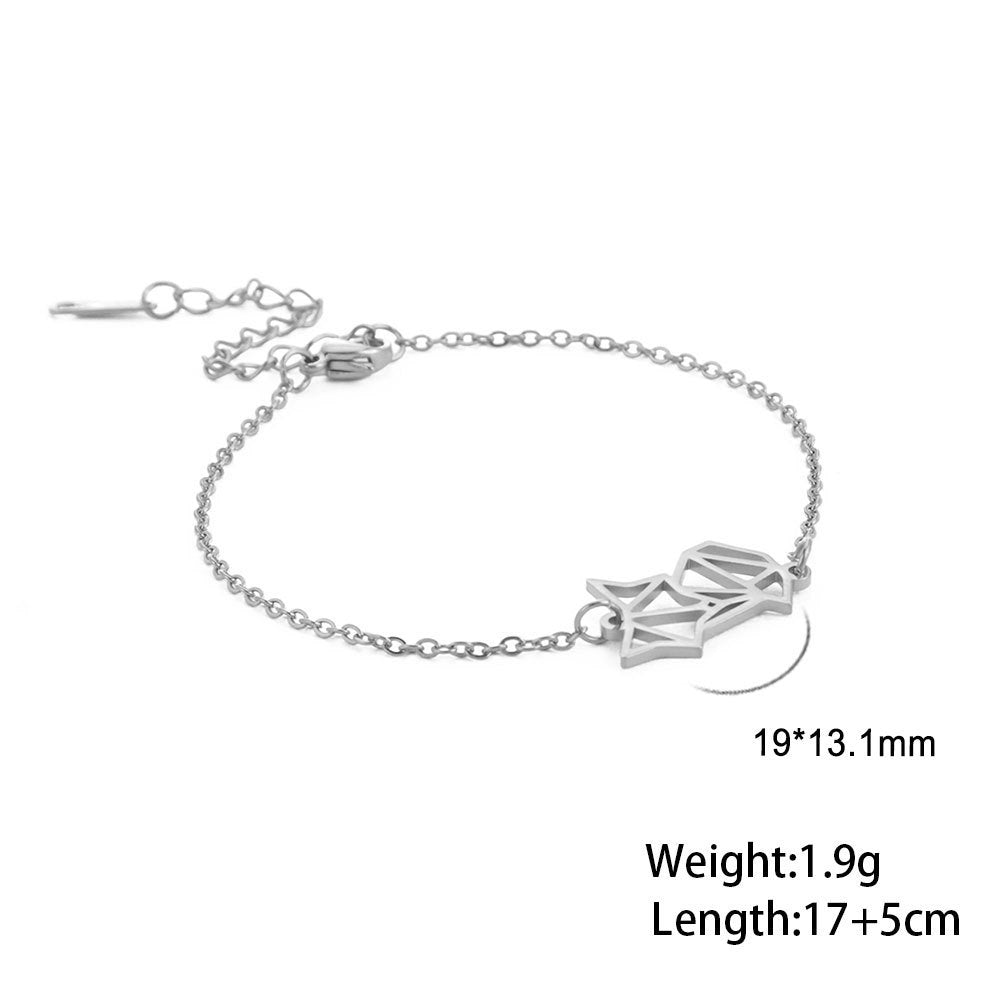 Fox Stainless Steel Hollow Bracelet