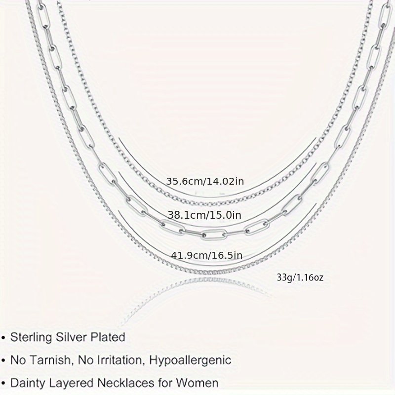 Sterling Silver Plated Layered Necklaces