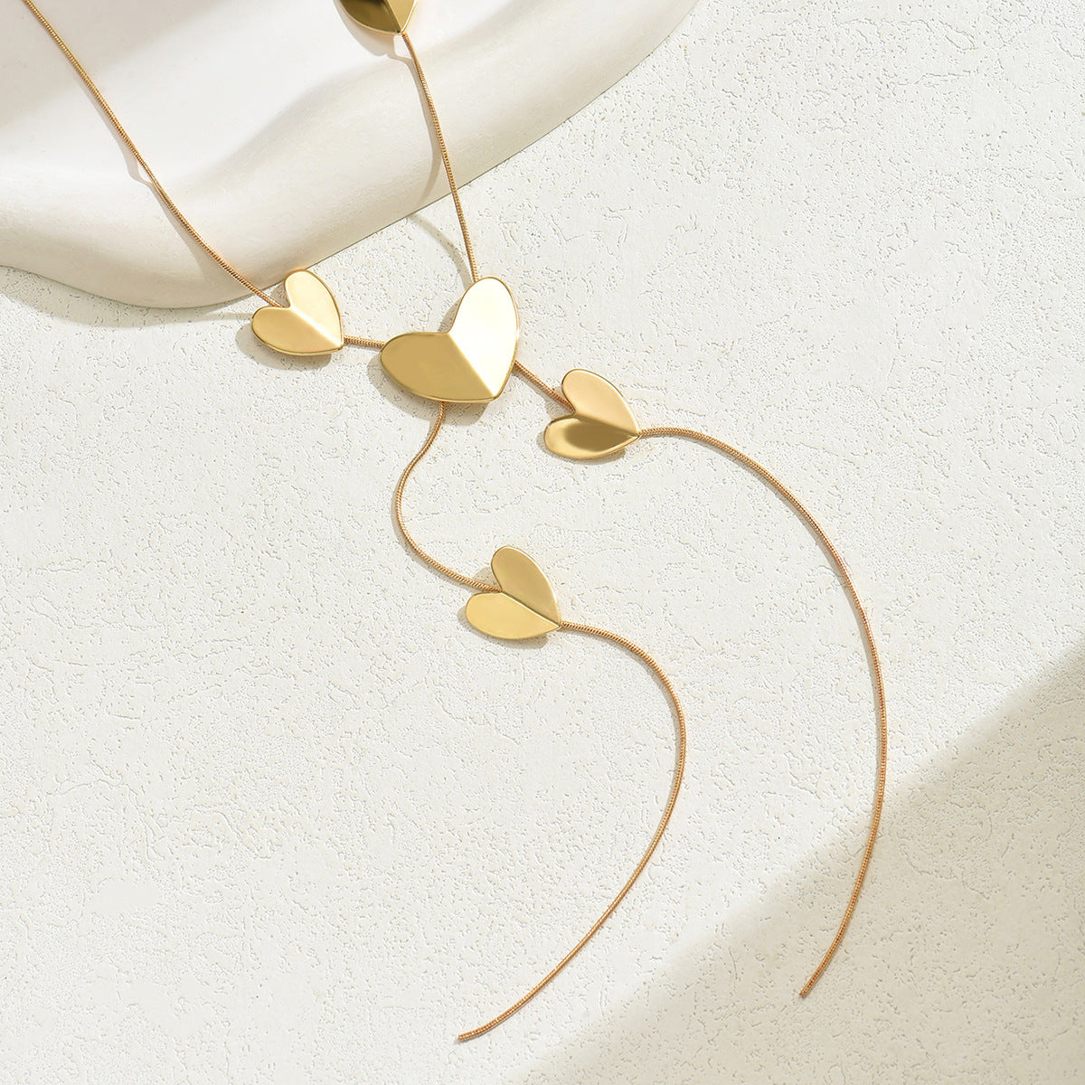 Geometric Heart Shape Necklace Women's Long Tassel