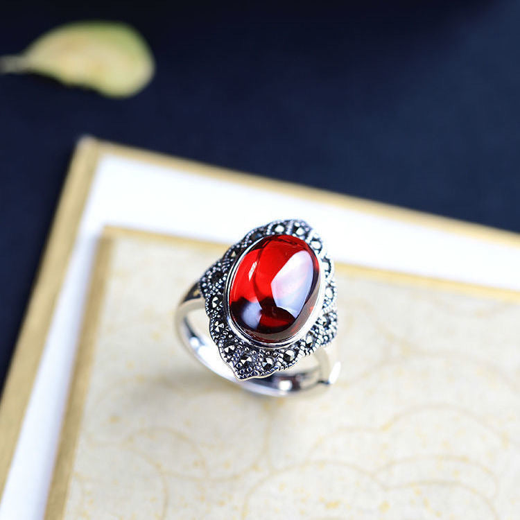 Ring Red Jade Retro Ring