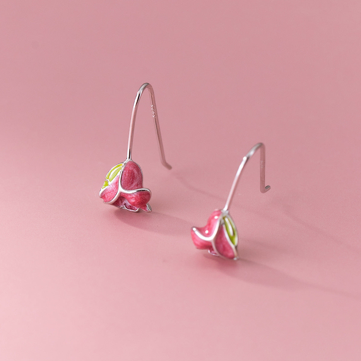 Gentle Drip Glazed Blooming Epoxy Tulip Earrings