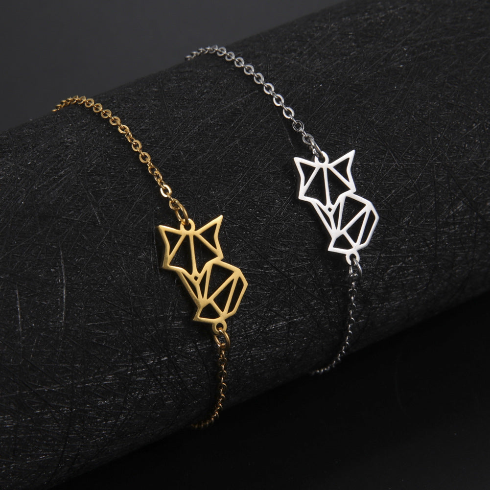 Fox Stainless Steel Hollow Bracelet