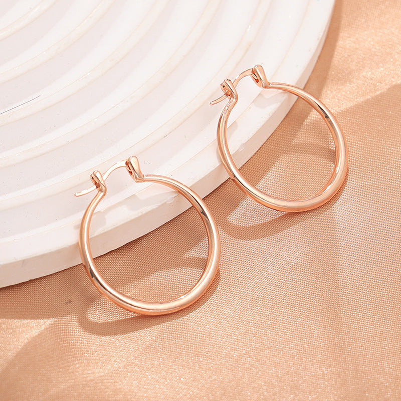 Simple Glossy Big Circle Hoop Earrings
