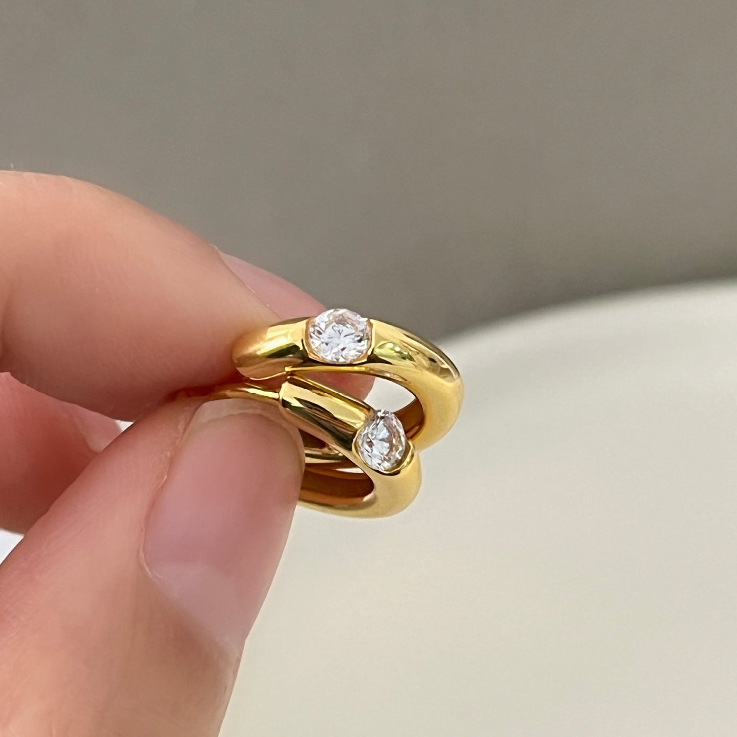 Sterling Silver Zircon Ear Clip Women
