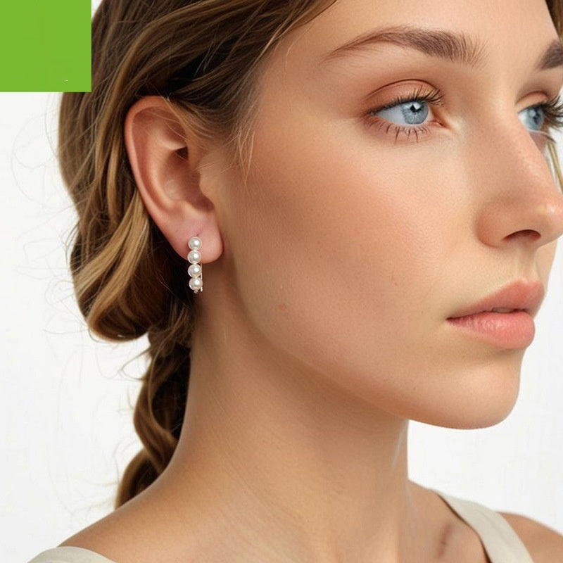 S925 Sterling Silver Elegant Pearl Earrings