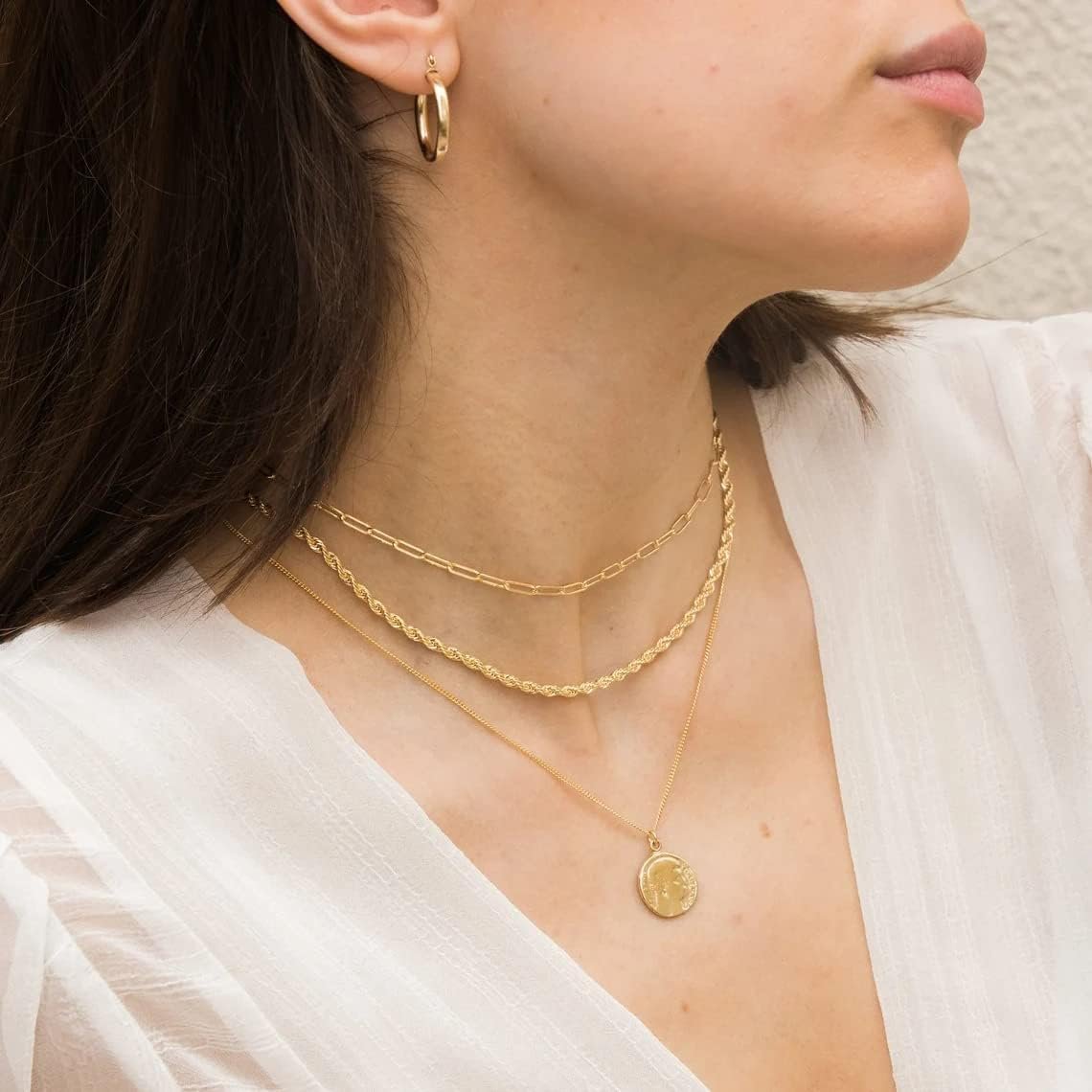 Sterling Silver Plated Layered Necklaces