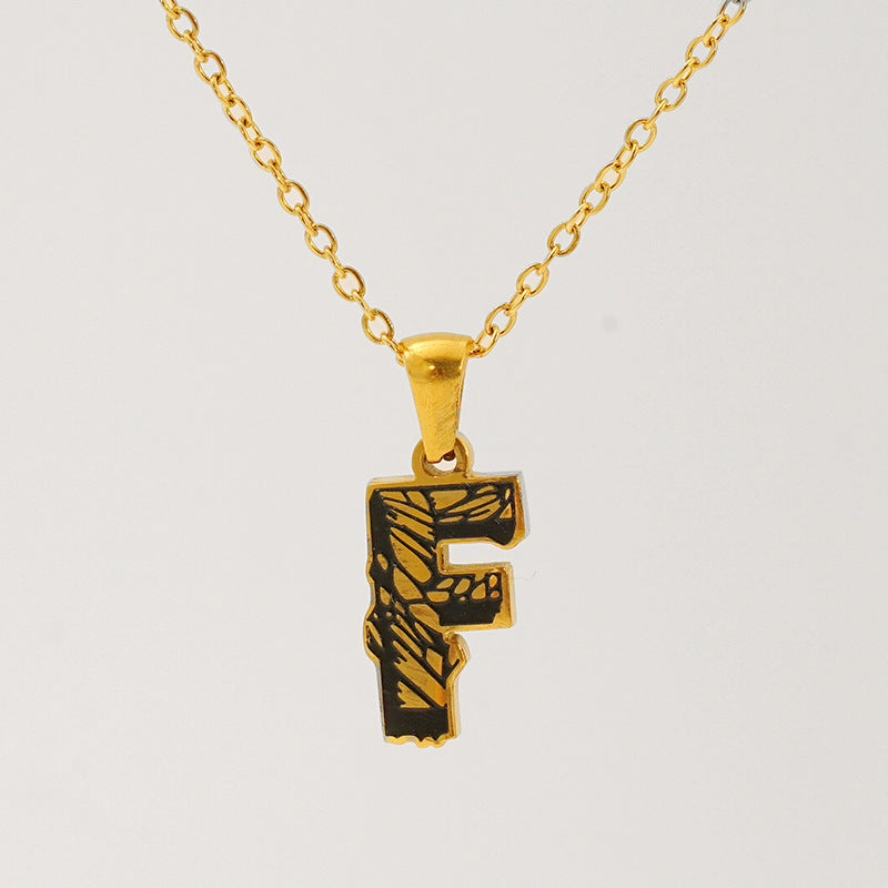 Letter Necklace Titanium Steel No Fading