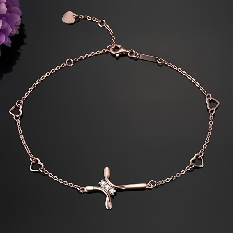 Elegant Silver-Tone Crystal Cross Charm Bracelet - Perfect For Everyday Wear And Special Occasions