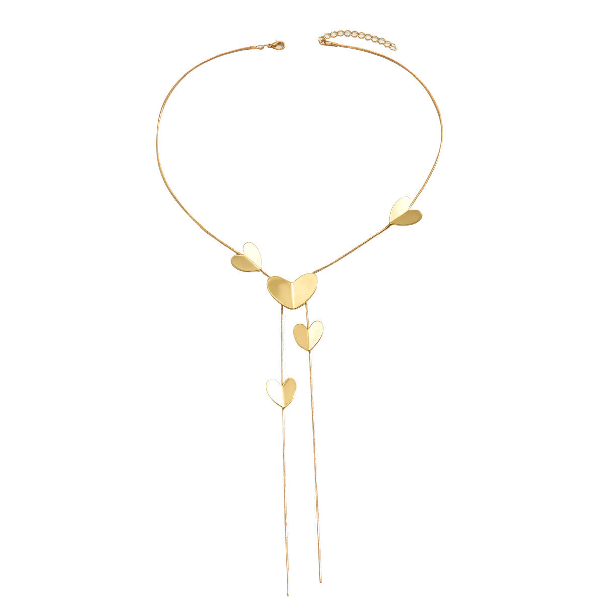 Geometric Heart Shape Necklace Women's Long Tassel