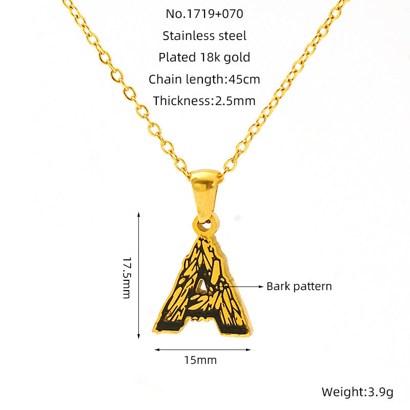 Letter Necklace Titanium Steel No Fading