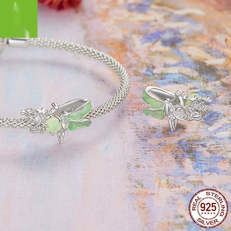 Green Flowers And Insects Series Bracelet String Beads Accessories