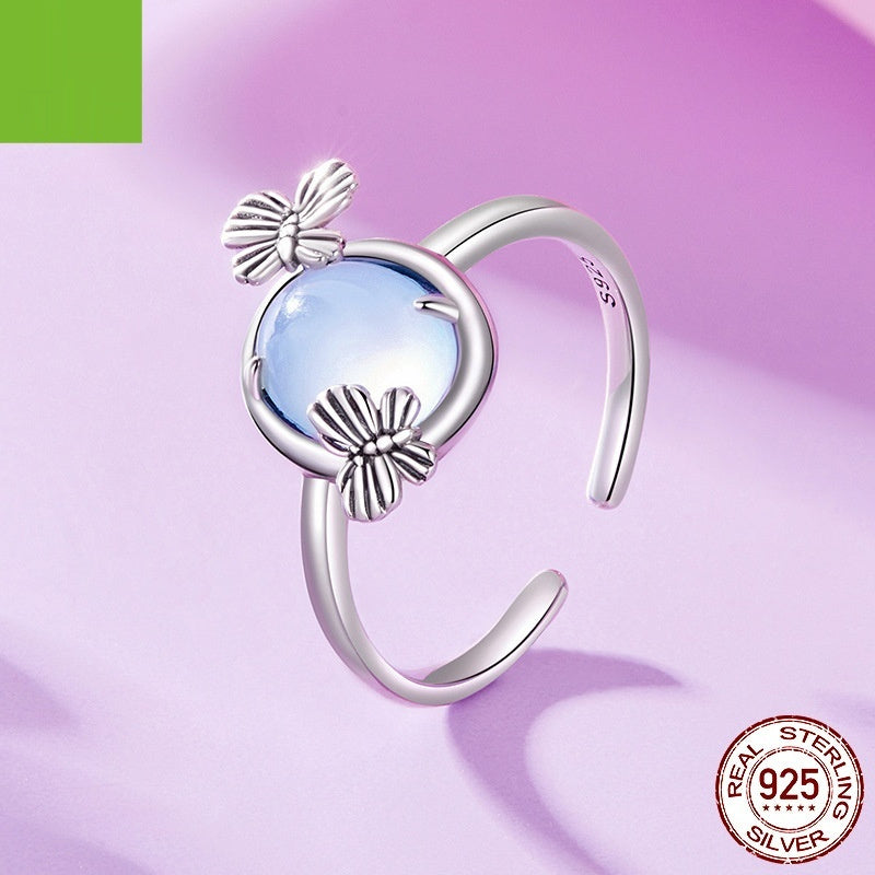 Silver Fantasy Gradient Butterfly Ring