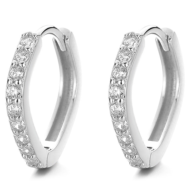 S925 Sterling Silver Simple Fashionable All-match Temperament Gang Drill Earrings