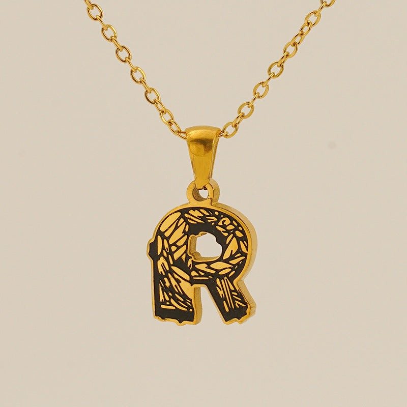 Letter Necklace Titanium Steel No Fading