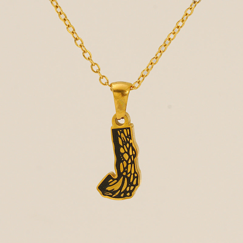 Letter Necklace Titanium Steel No Fading