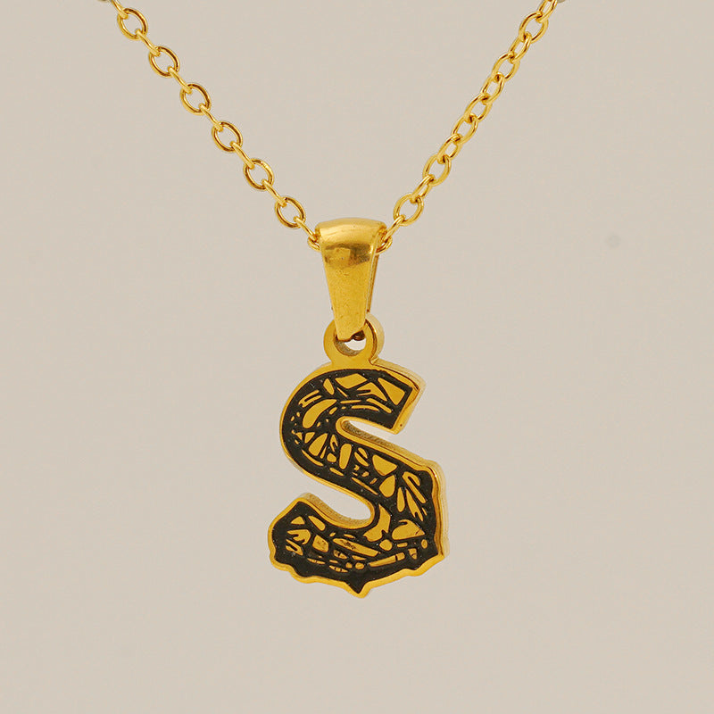 Letter Necklace Titanium Steel No Fading