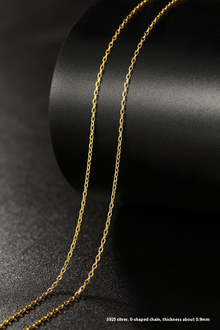 Pure Color Silver Necklace Clavicle Chain