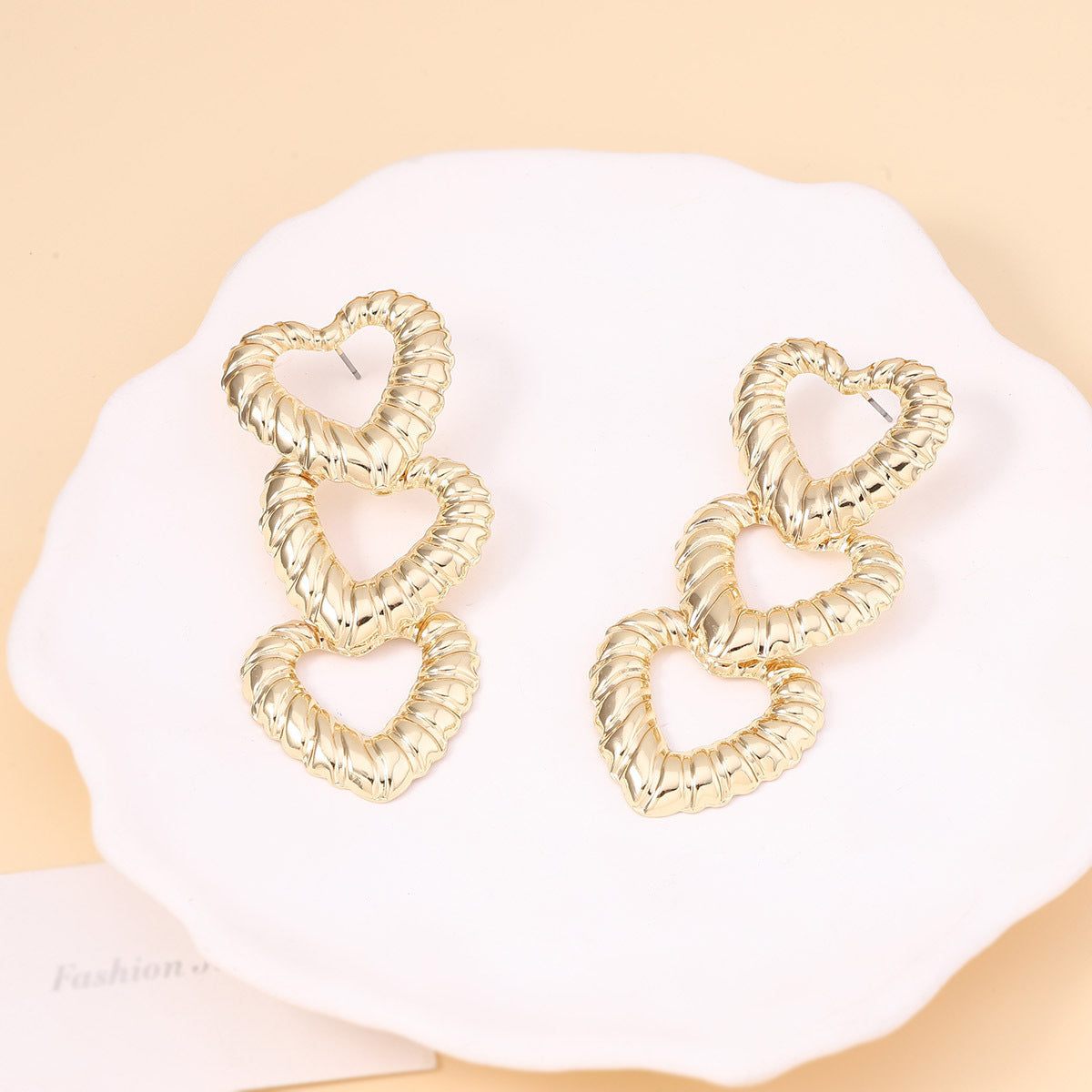 Three-layer Heart Shaped Love Earrings