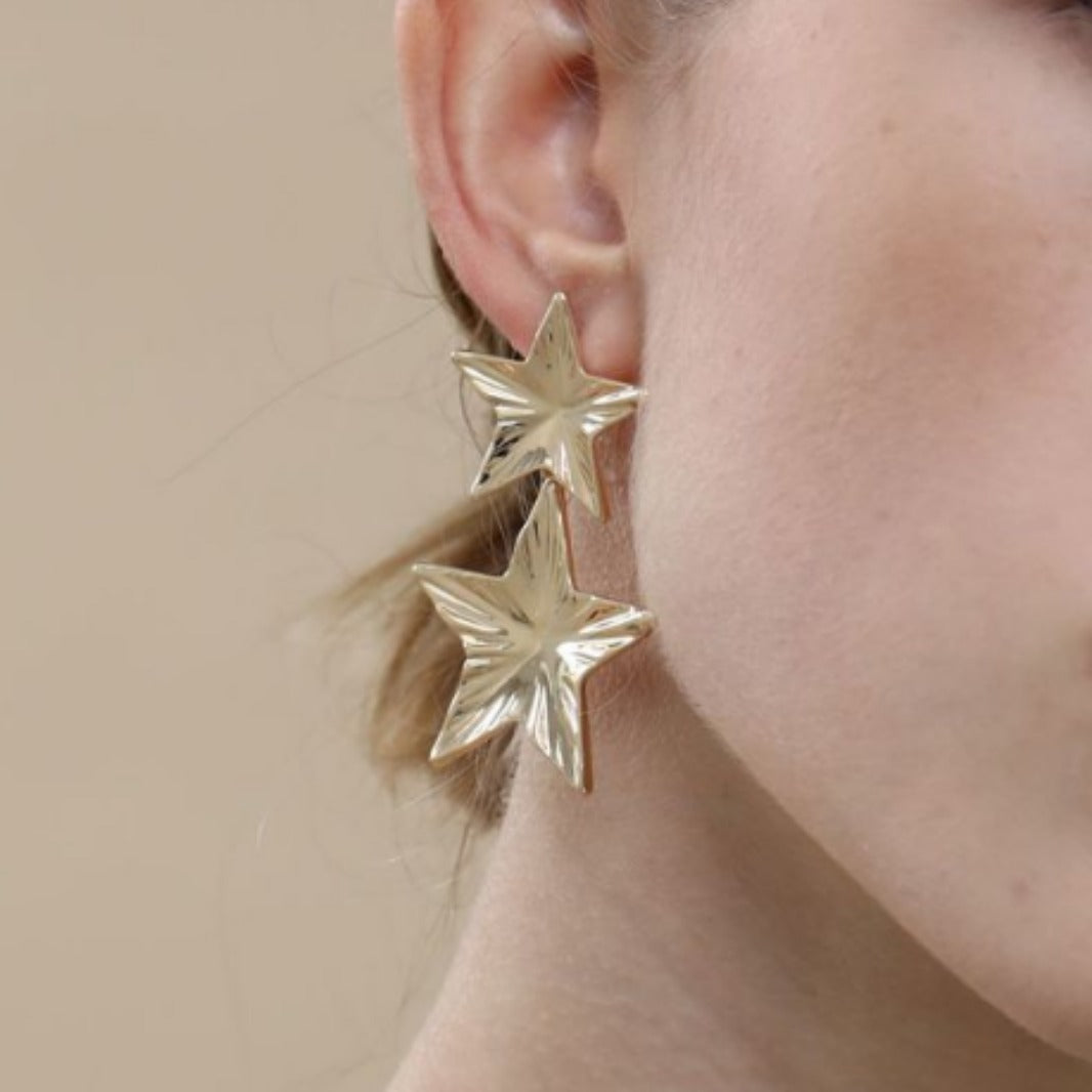 Five-pointed Star Double Layer Earrings