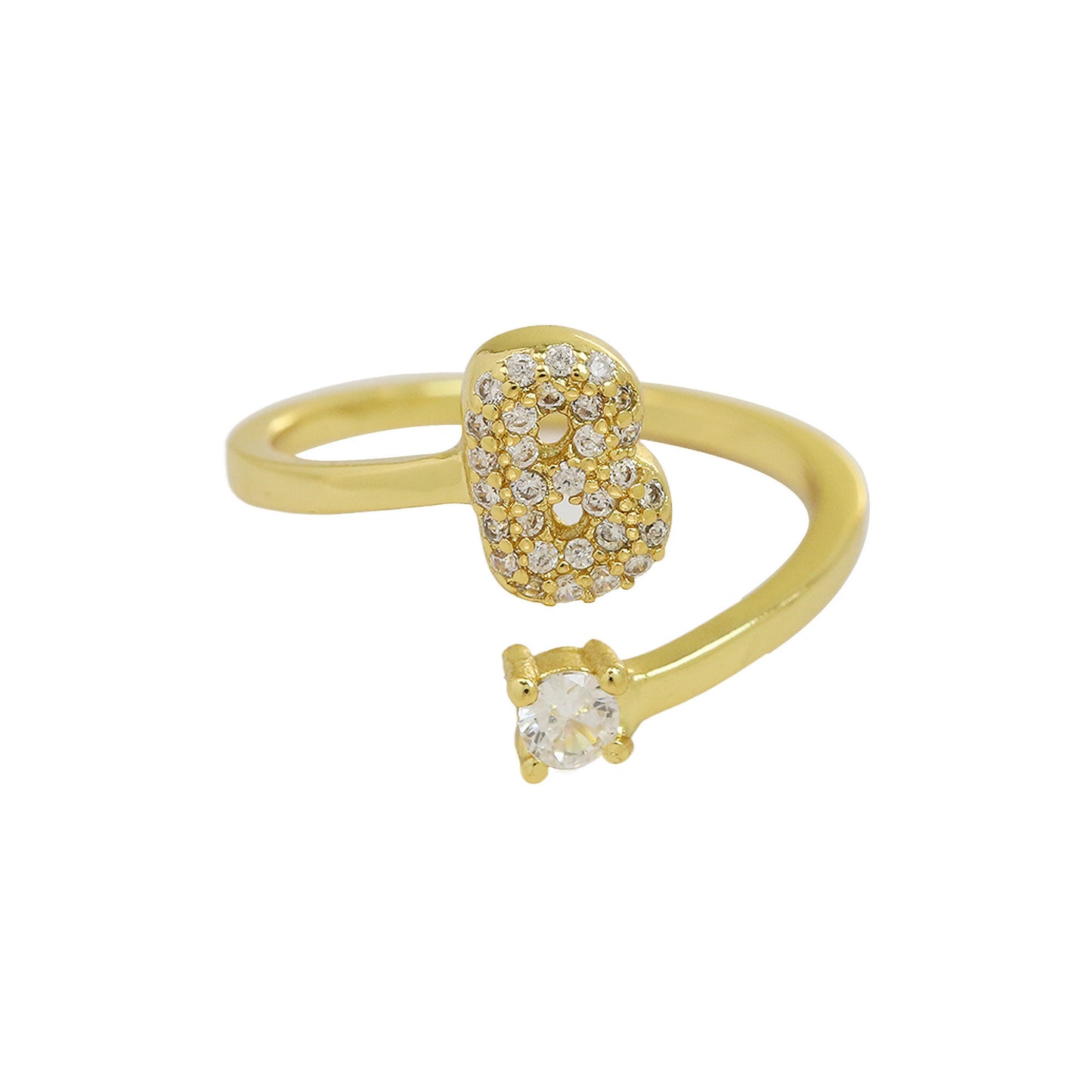 Cute 26 English Letters Open Adjustable Personality Ring