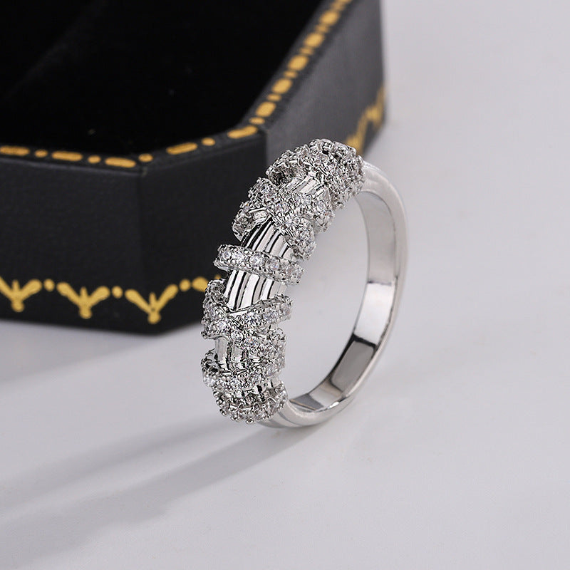 Colored Thread Twisted Inlaid Zircon Cord For Braiding Ring