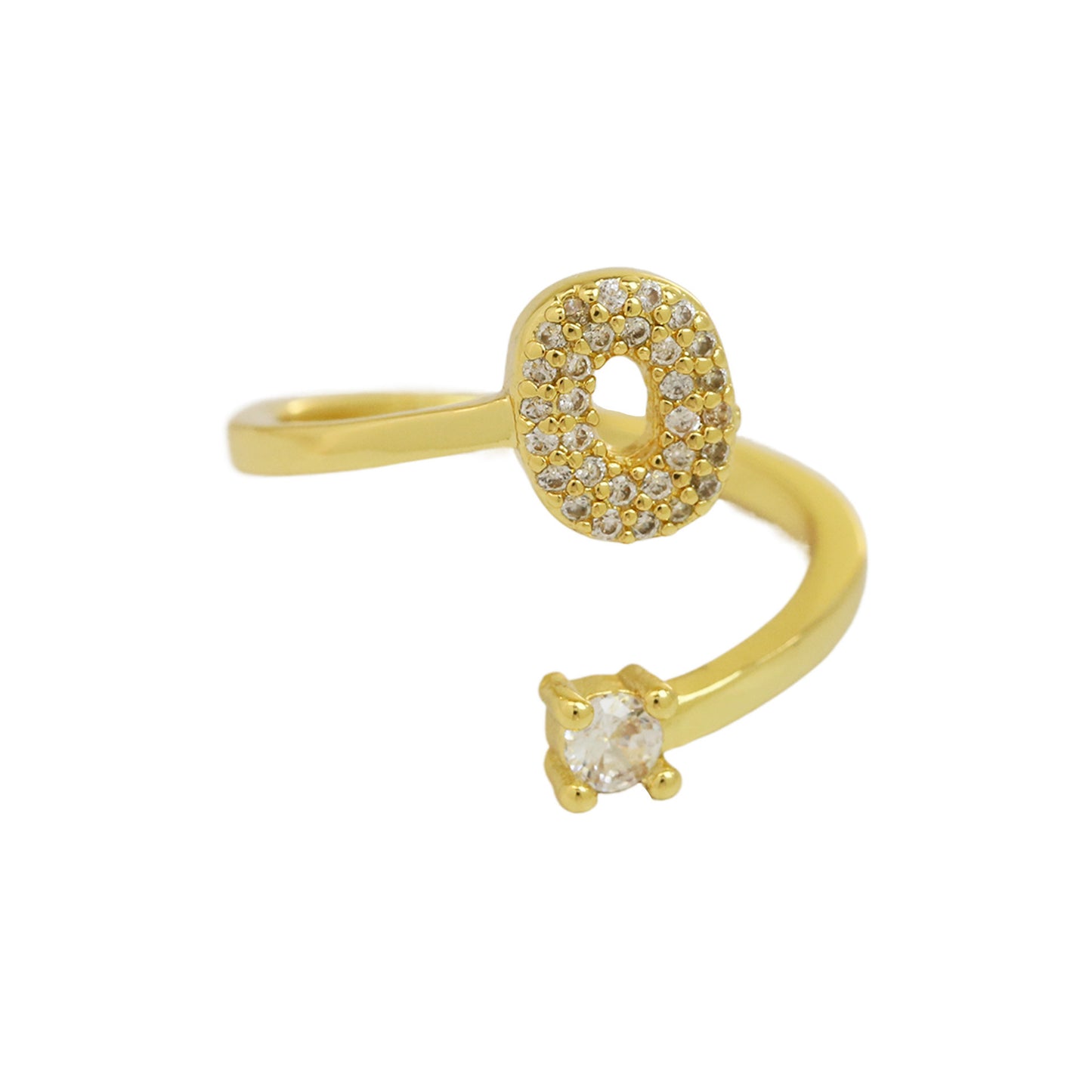 Cute 26 English Letters Open Adjustable Personality Ring