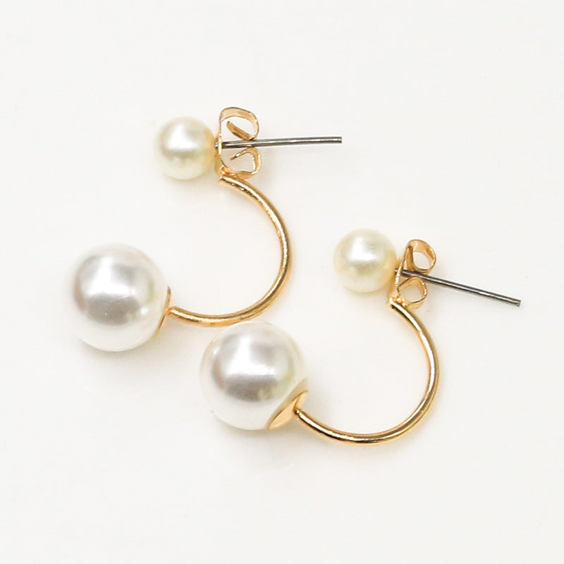 Double Shell Pearl Ear Studs