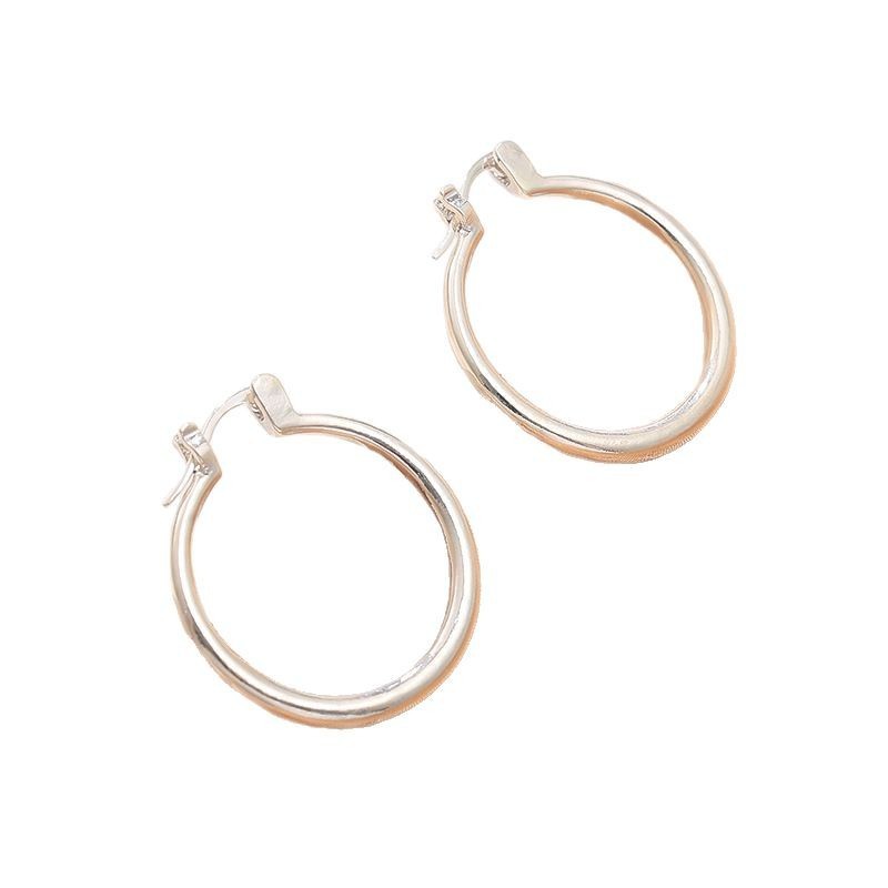 Simple Glossy Big Circle Hoop Earrings