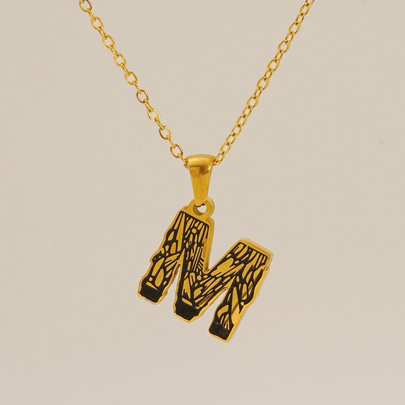 Letter Necklace Titanium Steel No Fading