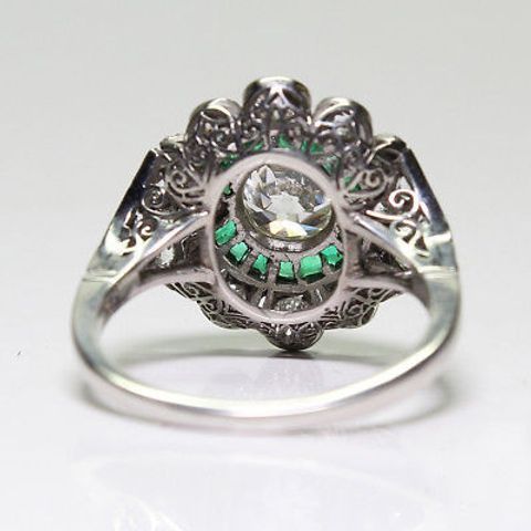 Emerald Diamond Women's Ring