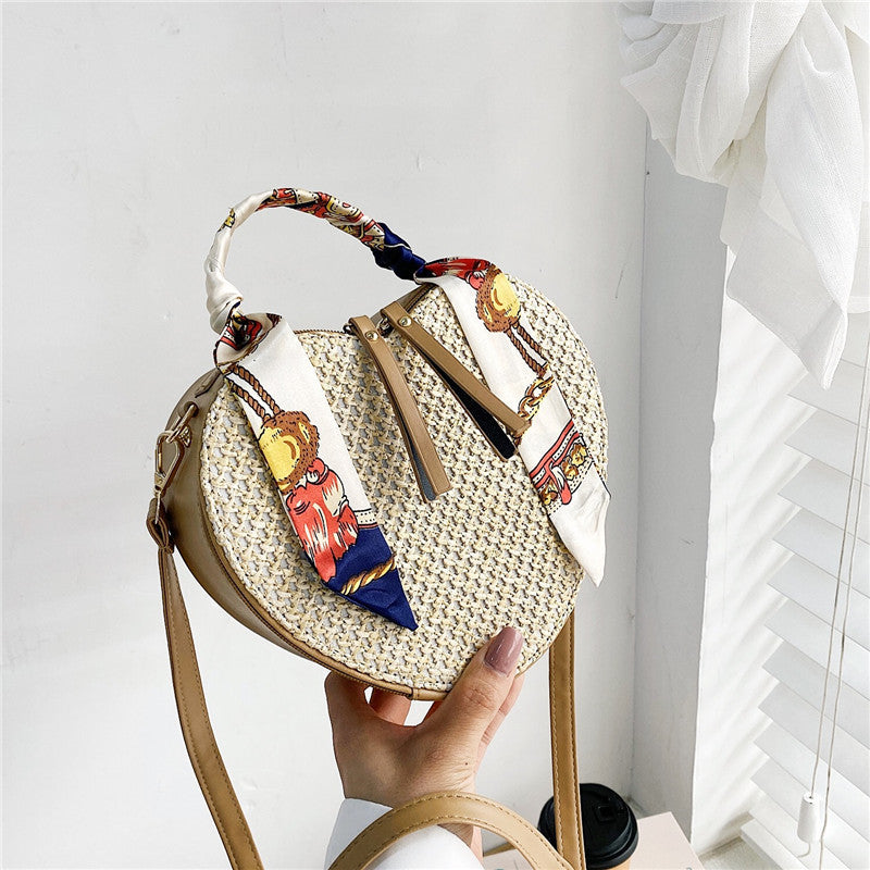 Straw Silk Scarf Spring Simple Shoulder Messenger Bag
