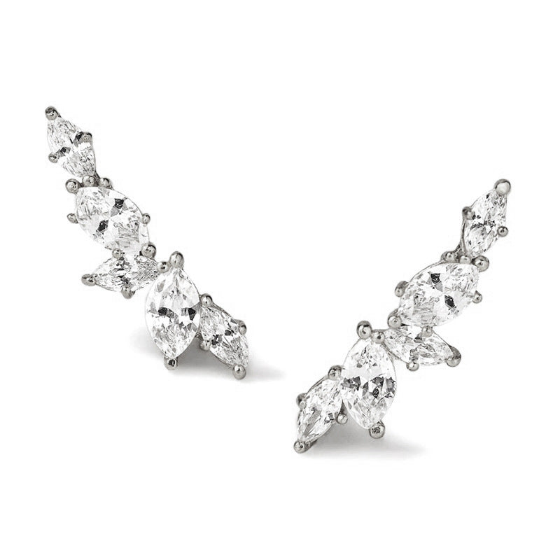 Micro Inlaid Zircon Olive Branch Leaves Ear Studs