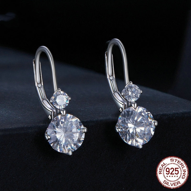 S925 Sterling Silver 1 Karat Moissanite Earrings