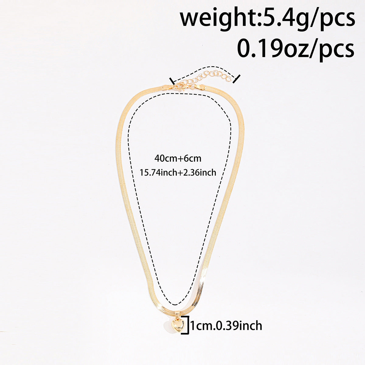 Alloy Peach Heart Sweater Chain Necklace