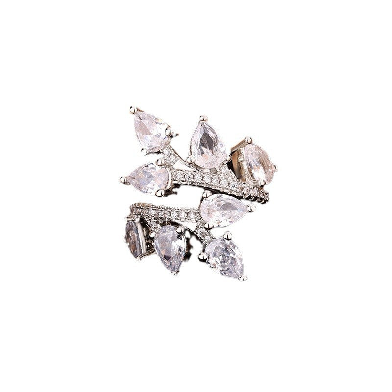 Affordable Luxury Style Hipster Ring Temperament Leaves