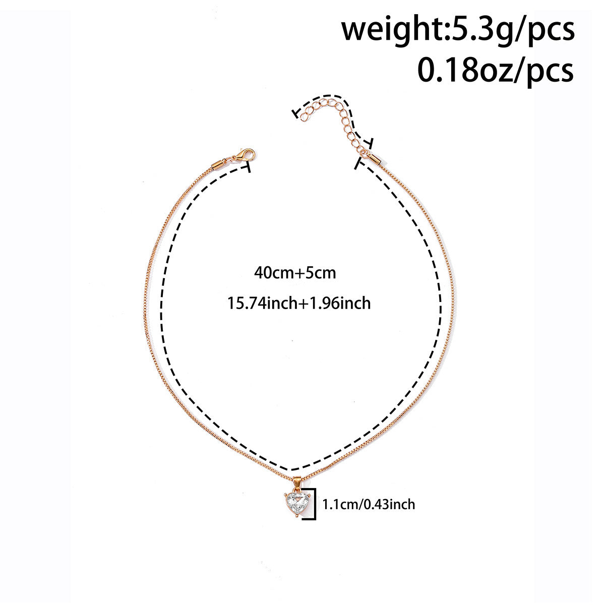 Love Pendant Alloy Diamond-studded Necklace