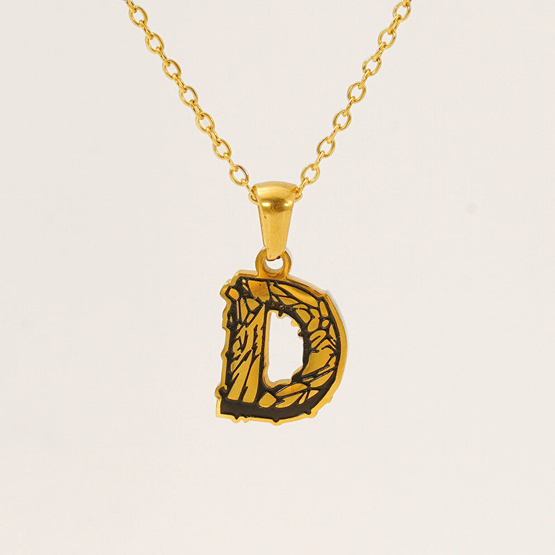 Letter Necklace Titanium Steel No Fading