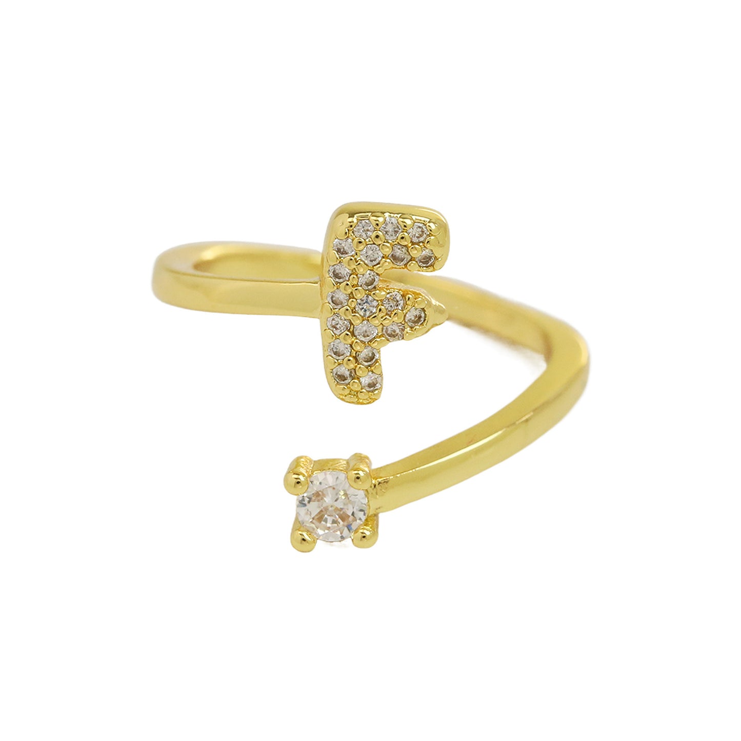 Cute 26 English Letters Open Adjustable Personality Ring