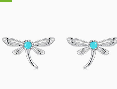 Personalized Simple Turquoise Dragonfly Ring