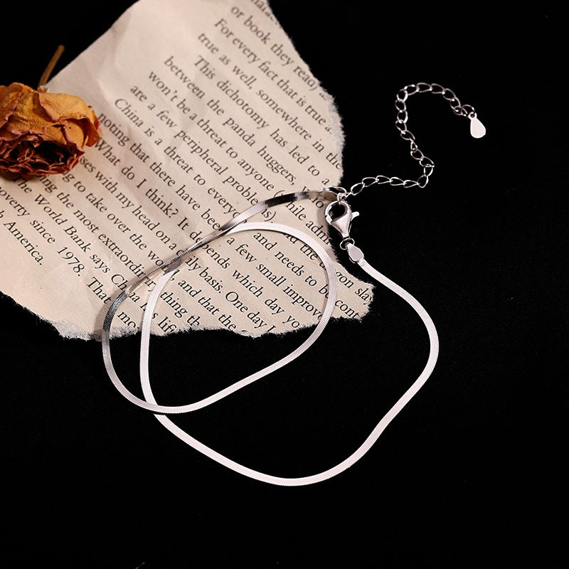 925 Sterling Silver Snake Bone Necklace