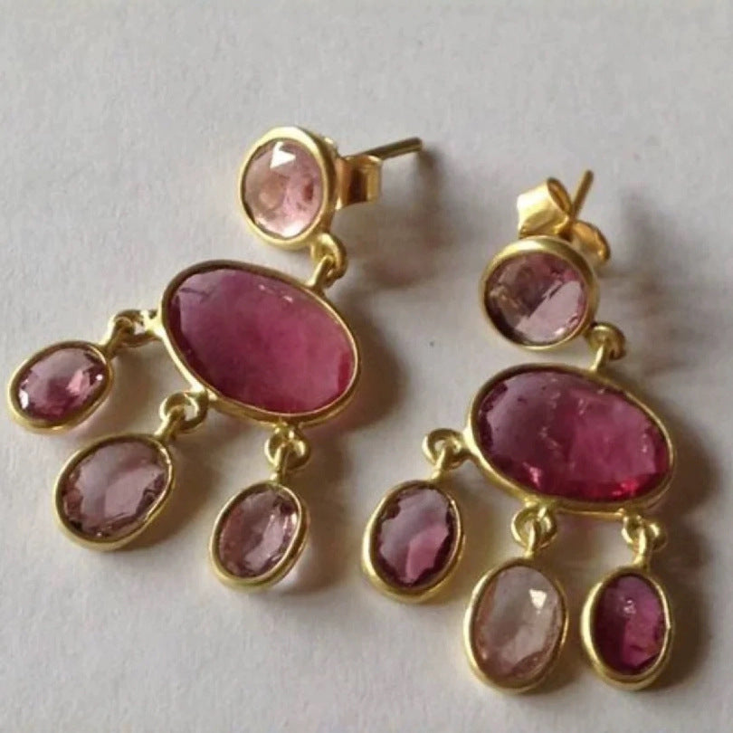 Women's Color Resin Long Irregular Earrings
