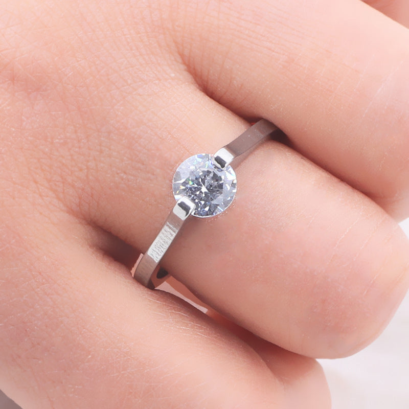 Diamond Ring Titanium Steel