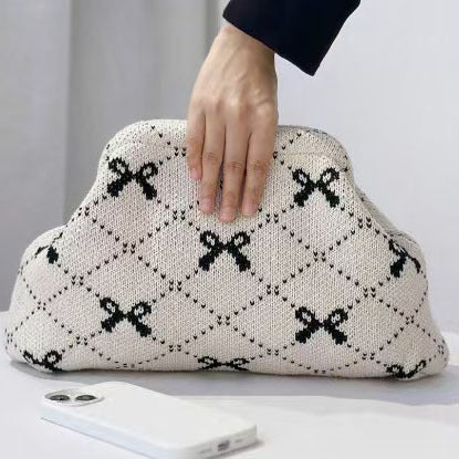 Woven Cloud Bag Commuter's All-matching Rows Storage And Carrying