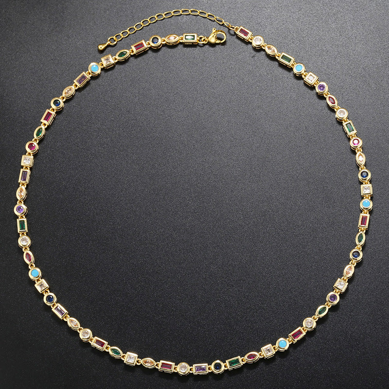 Color Diamond Bracelet Necklace For Women